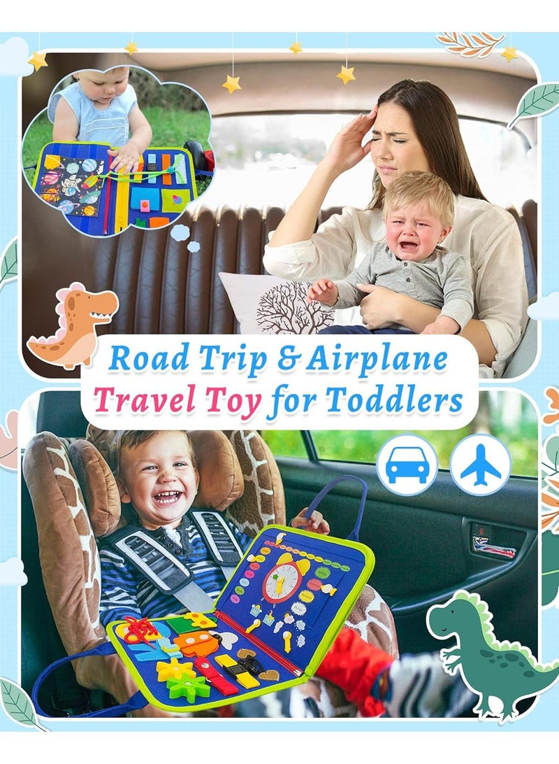 Busy Board Toys For Kids Toddler Sensory Toys Felt Activity Board For Boys And Girls Preschool Educational Learning Toy Gift For 2-4 Years Old Children Travel Toy For Airplane Or Car