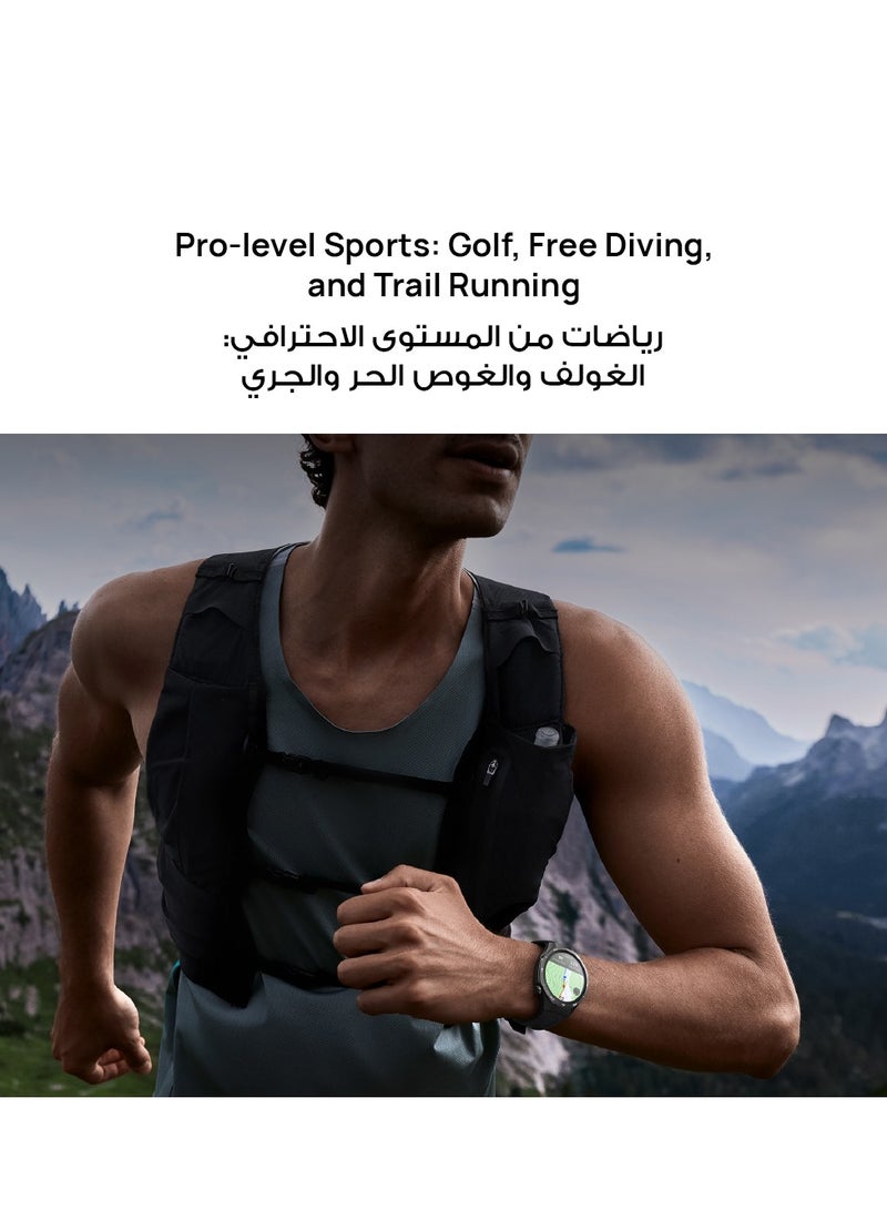 WATCH GT5 Pro 42 mm Smartwatch, Sharp-Edged Design, upto7 Days Battery Life, Pro-level Sports Watch, iOS & Android Compatible, Care+, 3 Month Extra Warranty+ Strap Ceramic White