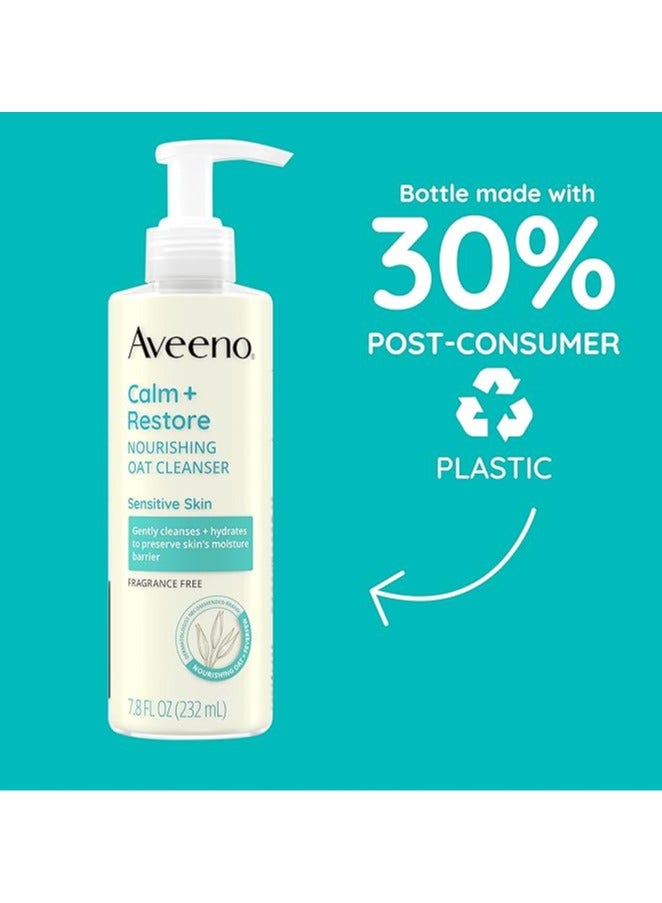 Aveeno Calm + Restore Nourishing Oat Cleanser, Fragrance free, 7.8oz (232 mL))