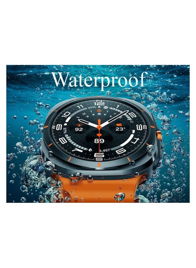 1 Ultra Waterproof Smartwatch With AMOLED Display and 3 Pair Straps For Men Silver