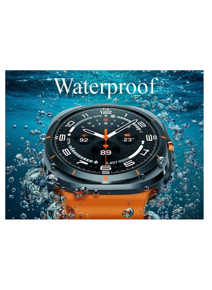 1 Ultra Waterproof Smartwatch With AMOLED Display and 3 Pair Straps For Men Black