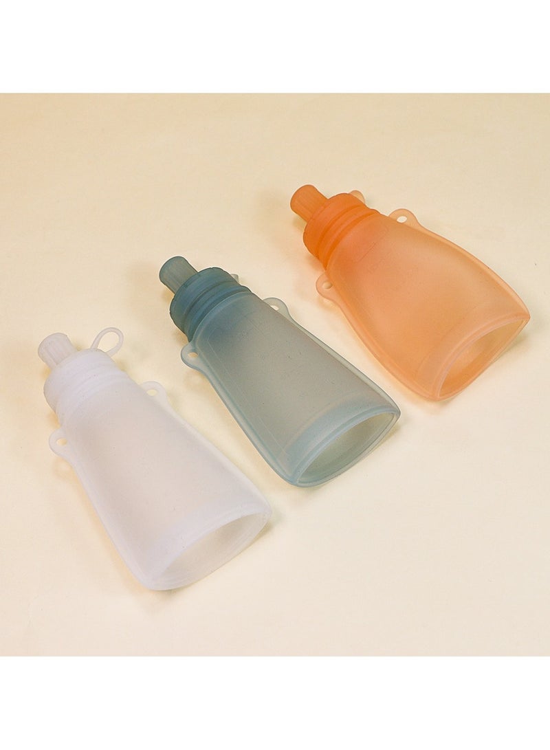 Home Fresh-Keeping Portable Silicone Breast Milk Bag Can Be Refrigerated And Reused Orange Color 120ml*3