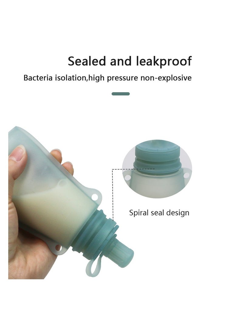 Home Fresh-Keeping Portable Silicone Breast Milk Bag Can Be Refrigerated And Reused Orange Color 120ml*3