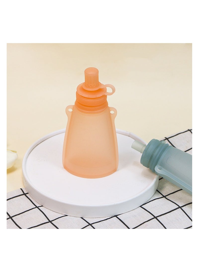 Home Fresh-Keeping Portable Silicone Breast Milk Bag Can Be Refrigerated And Reused Orange Color 120ml*3