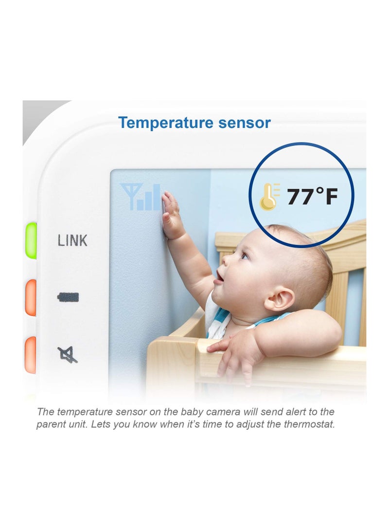 VTech Video Baby Monitor with 1000ft Long Range, Auto Night Vision, 2.8” Screen, 2-Way Audio Talk, Temperature Sensor, Power Saving Mode, Lullabies and Wall-mountable Camera with bracket