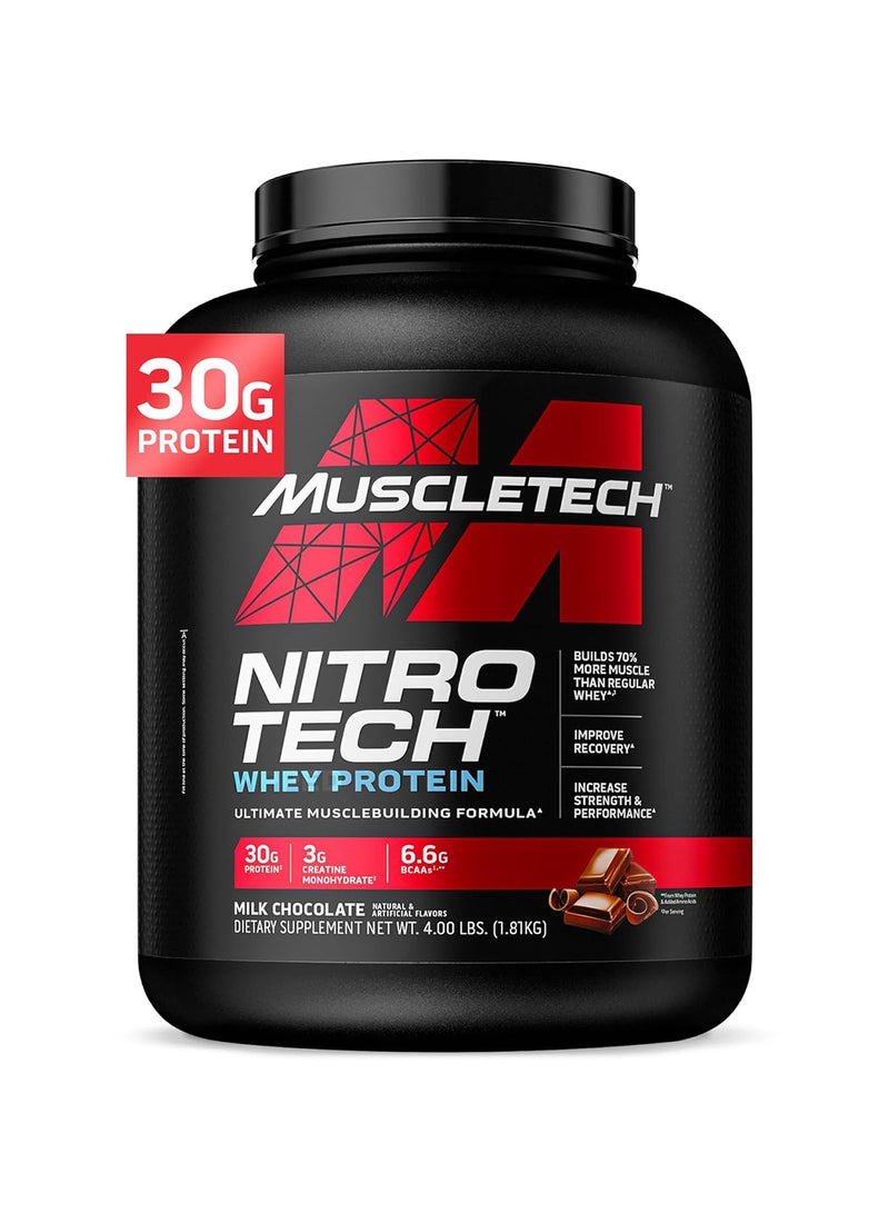 Nitro Tech Whey Isolate PreWorkout  Milk Chocolate  50 Servings 1.81kg