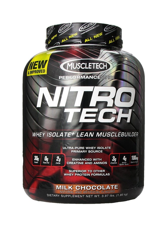 Nitro Tech Whey Isolate PreWorkout  Milk Chocolate  50 Servings 1.81kg