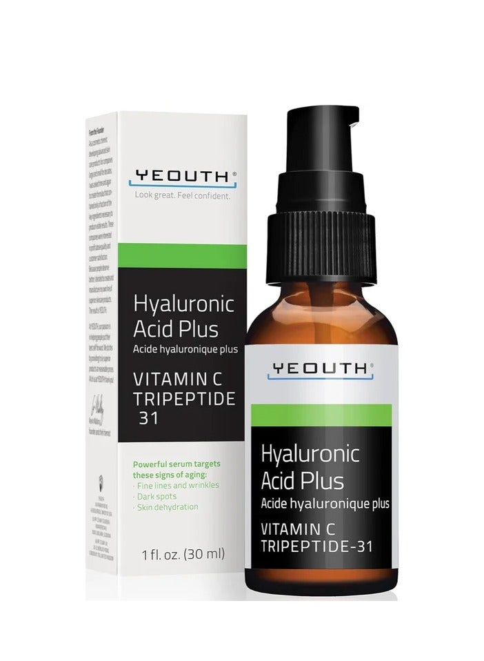 Hyaluronic Acid Plus Vitamin C Tripeptide 31Pwerful Serum Target Sign of Aging Collagen Loss Radical Damage Fine Lines Wrinkle and Dark Spot Hydrate and Brighten Skin 60ml