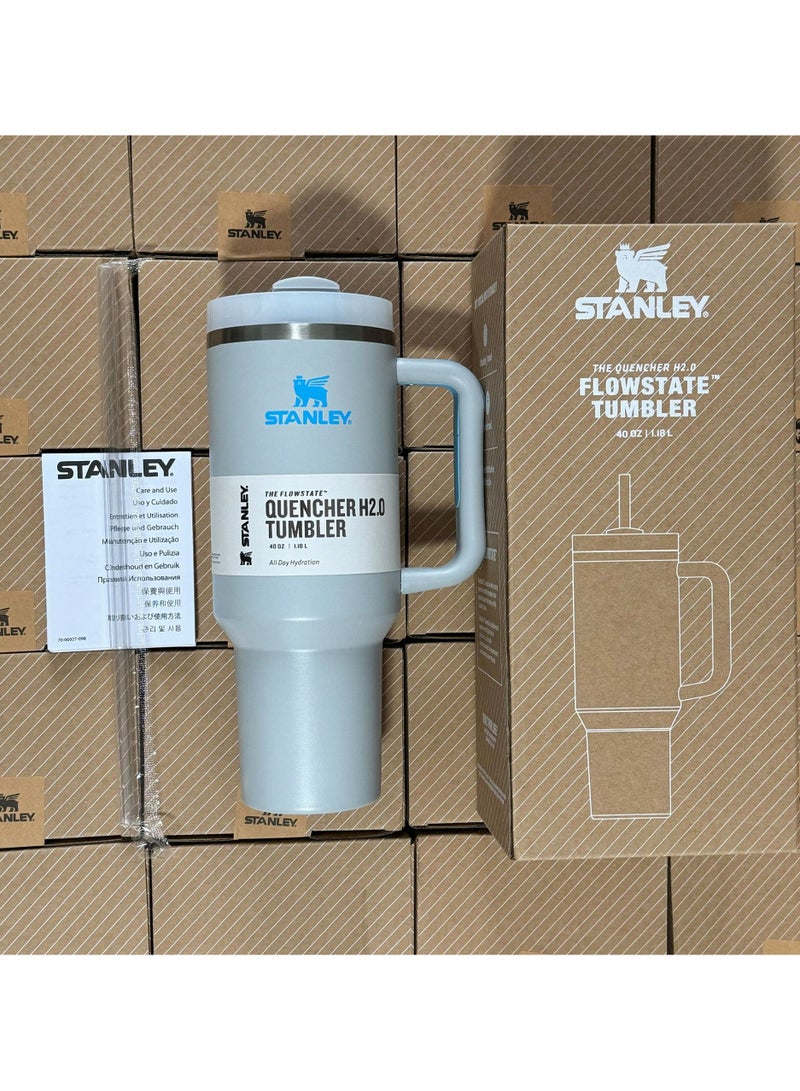 Stanley Quencher H2.0 FlowState Stainless Steel Vacuum Insulated Tumbler with Lid and Straw for Water, Iced Tea or Coffee, Smoothie and More, 40 oz