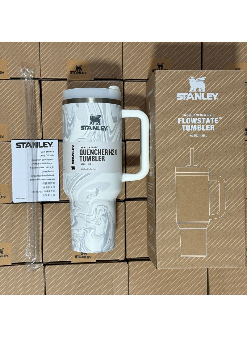 Stanley Quencher H2.0 FlowState Stainless Steel Vacuum Insulated Tumbler with Lid and Straw for Water, Iced Tea or Coffee, Smoothie and More, 40 oz