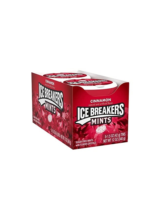 Ice Breakers Cinnamon Sugar Free Breath Mints Tins, 1.5 Oz (8 Count)