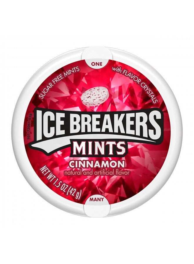 Ice Breakers Cinnamon Sugar Free Breath Mints Tins, 1.5 Oz (8 Count)