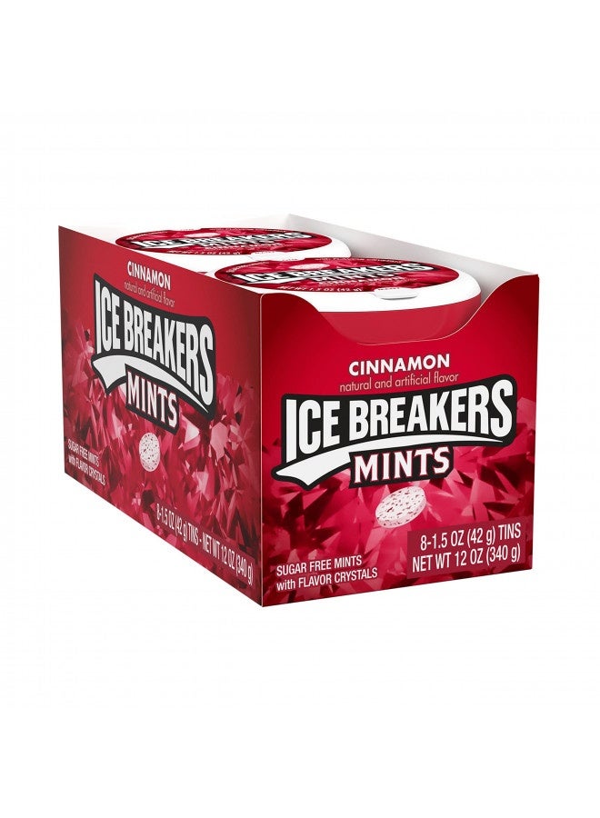 Ice Breakers Cinnamon Sugar Free Breath Mints Tins, 1.5 Oz (8 Count)