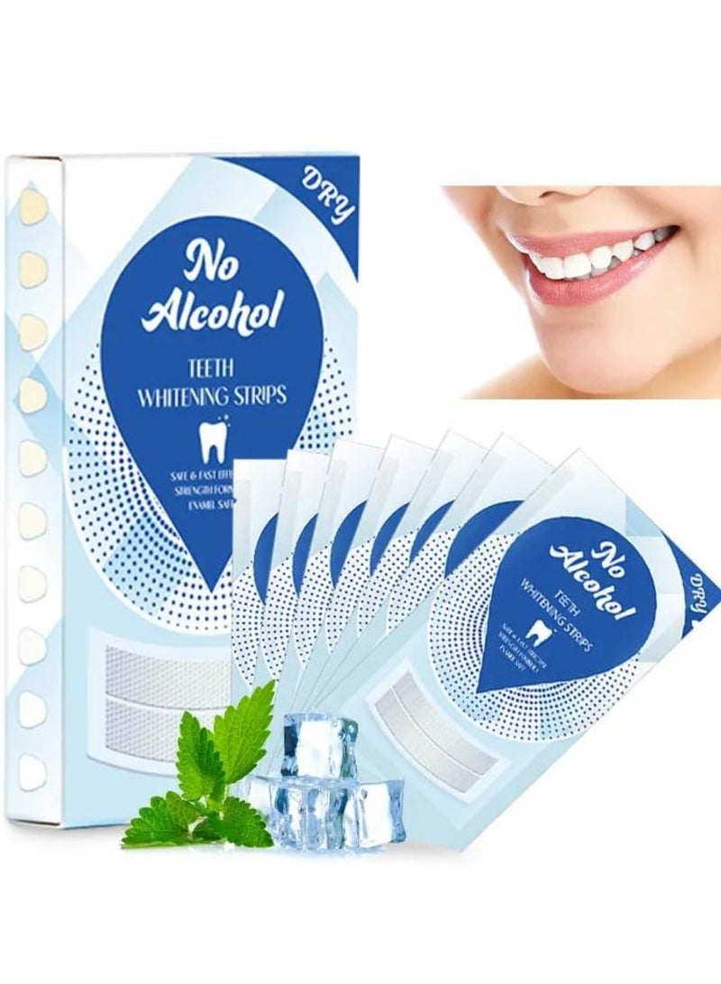 Dry Teeth Whitening Strips with Mint 14 Treatments 28 Strips Dry Whitening Strips with Pap + and V34 Safe Effective No Residue Whiten Teeth Strips Remove Tea Coffee and Food Stains V34 Teeth Whitening Strips