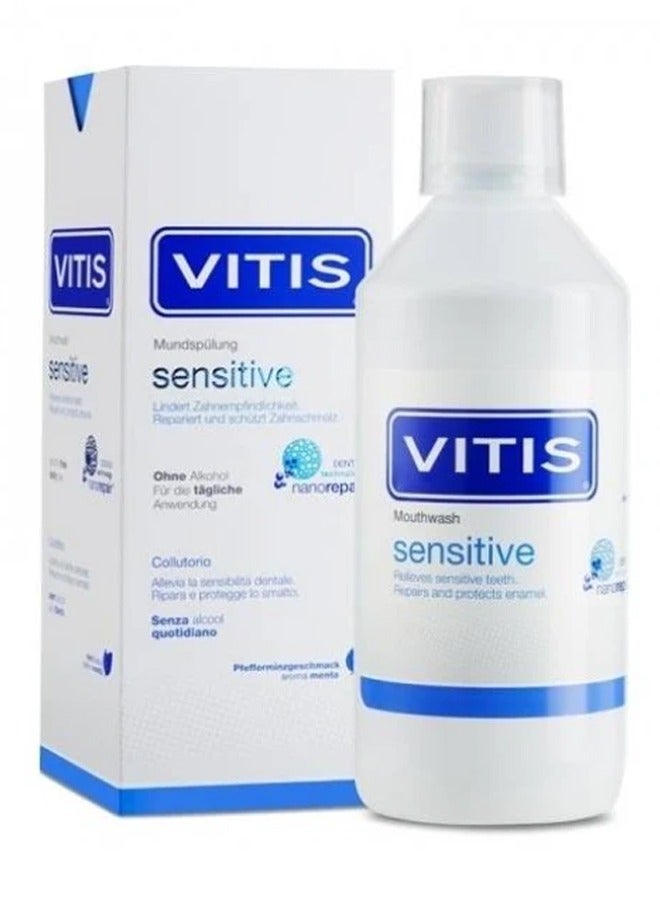 Vitis sensitive mouthwash, relieves sensitive teeth and protects, repairs enamel 500ml