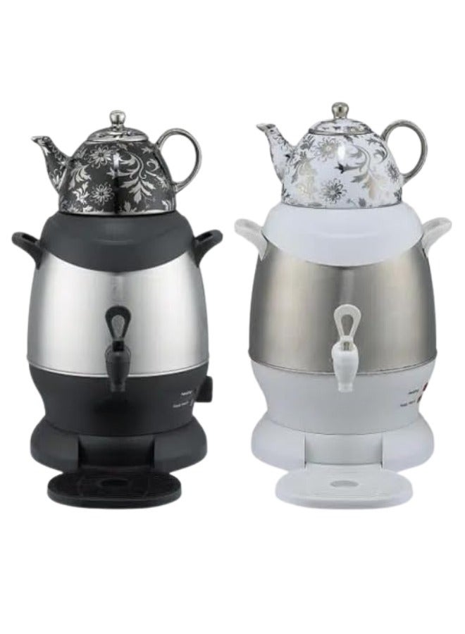 Electric Tea Kettle Samovar and Tea Maker – 4L 1350W Turkish & Russian Kettle – SK-SH-1068 – Stainless Steel Hot Water Boiler with Temperature Control for Tea, Coffee, Herbal Infusions