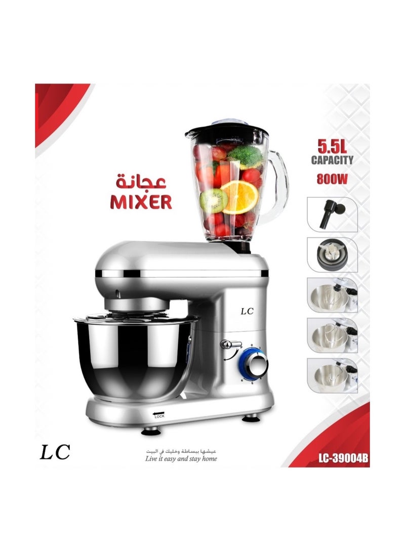 Multi-Function Kitchen Machine 5.5L Stainless Steel Bowl With Lid Blender Jar