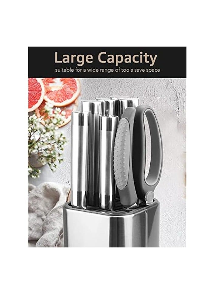 Universal Knife Blocks Set, Stainless Steel Kitchen Utensil Holder, Kitchenware Organizer Knife Holder, Holds Knives Forks Scissors Cutting Board