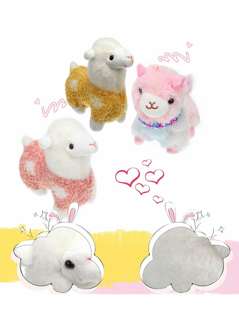 Mini Plush Toys 6 Pcs 5 In Llama Stuffed Animal Toys Alpaca Animal Stuffed Toys Plush Dolls Cute Llama Keychain for Decoration Bag Fillers Birthday Wedding Baby Shower Party Favors (Classic Style)