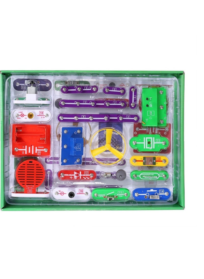 335 Circuit Electronics Kits for Kids with 31 Snap Parts for Science Experiments, Basic Electricity and Magnetism Learning Toys for Ages 8 and Up