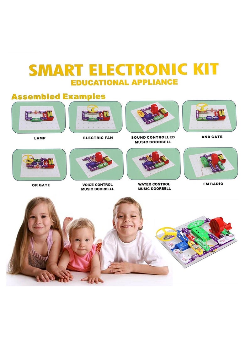 335 Circuit Electronics Kits for Kids with 31 Snap Parts for Science Experiments, Basic Electricity and Magnetism Learning Toys for Ages 8 and Up