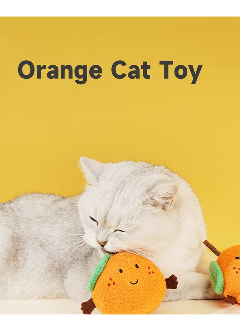 Catnip Toys Cat Chew Toy Orange Bite Resistant Catnip Toys for Cats Catnip Filled Toy for Indoor Cats Interactive  Dental Health Soft Plush Chew Toys for Kitten