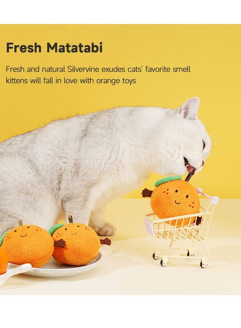 Catnip Toys Cat Chew Toy Orange Bite Resistant Catnip Toys for Cats Catnip Filled Toy for Indoor Cats Interactive  Dental Health Soft Plush Chew Toys for Kitten