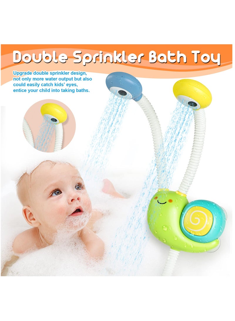 Electric Spray Water Squirt Sprinkler Bath Toys for Babies, Upgraded Double Sprinkler Shower for Kids 18 Months and Up, Fun Water Play for Bathtime and Preschool Activities.