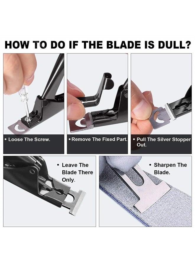 Black Premium Adjustable Stainless Steel Artificial Acrylic Fake False Nail Tip Clipper Cutter Trimmer Manicure Pedicure Sharp Blade Clip Tool for Salon Home Nail Art Beauty Design DIY