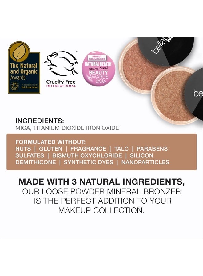 Loose Powder Mineral Bronzer | SPF Protection | Beautifully Warms and Enhances Skin Tone for a Sun-Kissed Look | Non-Toxic and Paraben Free Formula | Peony - 0.3 Oz