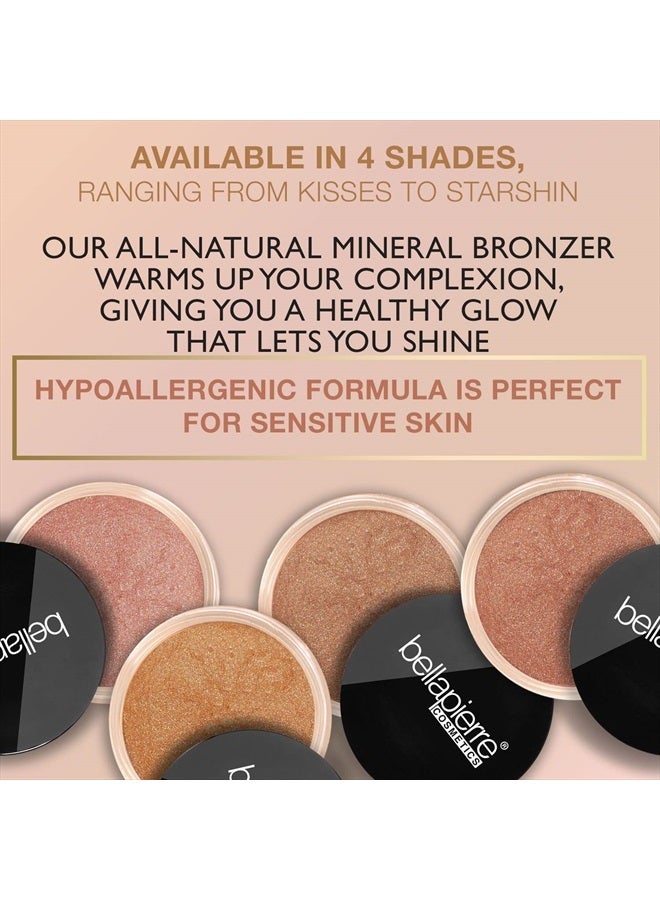 Loose Powder Mineral Bronzer | SPF Protection | Beautifully Warms and Enhances Skin Tone for a Sun-Kissed Look | Non-Toxic and Paraben Free Formula | Peony - 0.3 Oz