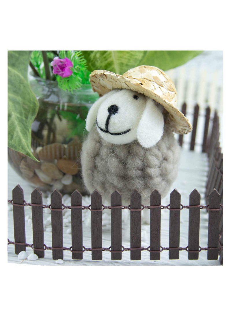 SYOSI, Straw Knitting Hats, Mini Straw Hat Pastoral Style for DIY Craft Decoration Accessories, 3.2 Inch, Set of 12