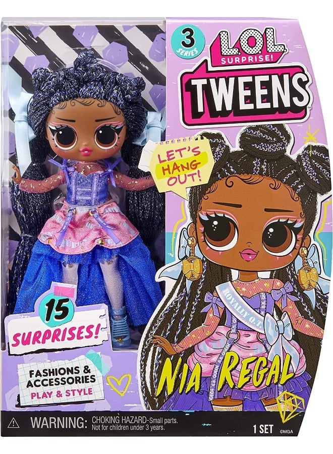 L.O.L. Surprise! Tweens Series 3 Nia Regal Fashion Doll with 15 Surprises Including Accessories for Play & Style, Holiday Toy Playset, Great Gift for Kids Girls Boys Ages 4 5 6+ Years Old