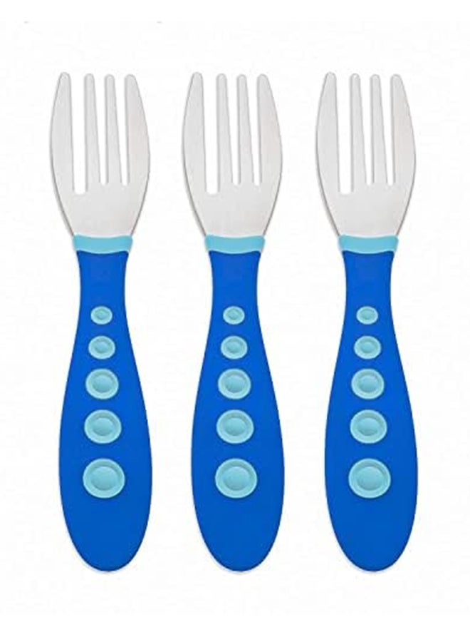 First Essentials Kiddy Cutlery Forks (3 Count (Pack Of 1) Blue)