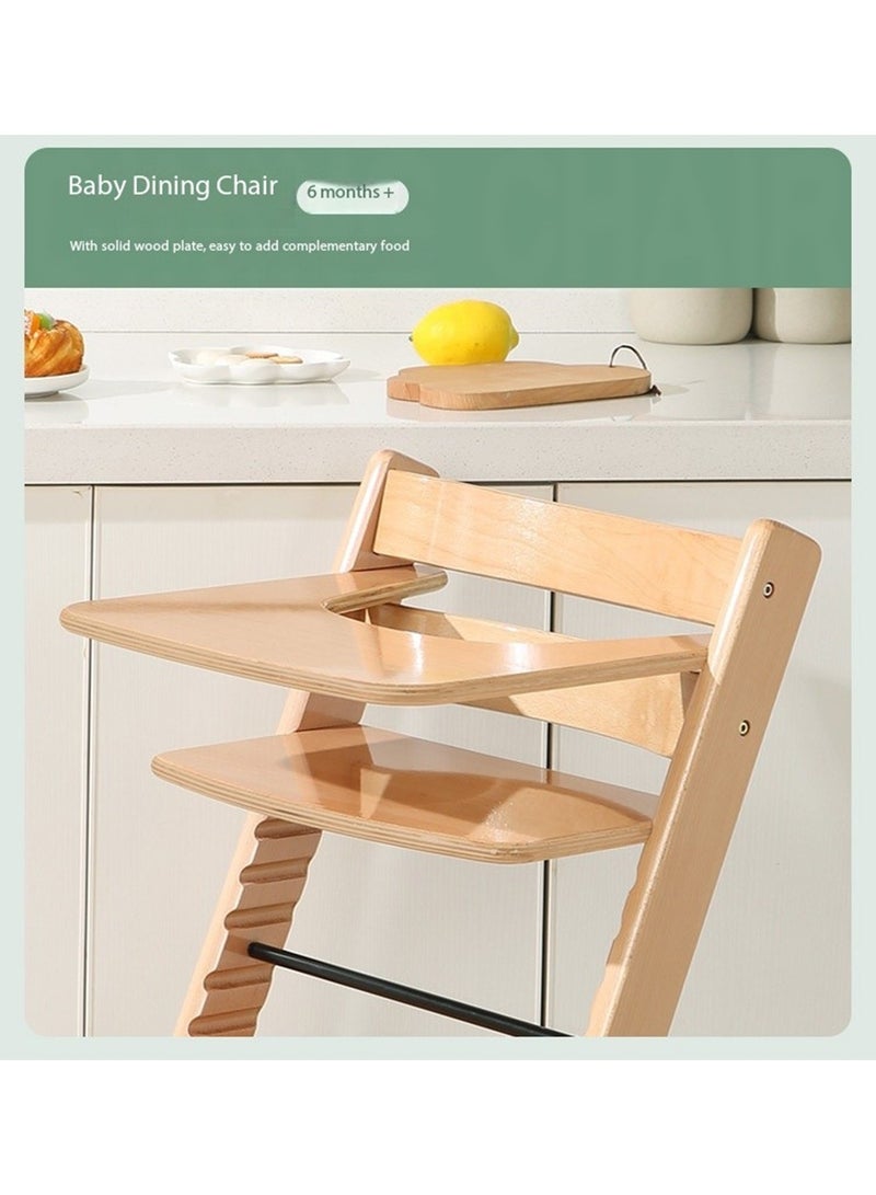 Baby High Chair Wooden Dining Adjustable Toddler Seat Chair For kids and Adults