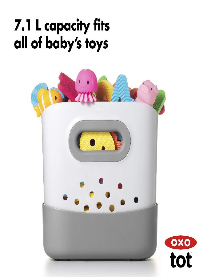 OXO Tot Stand Up Bath Toy Storage - Gray