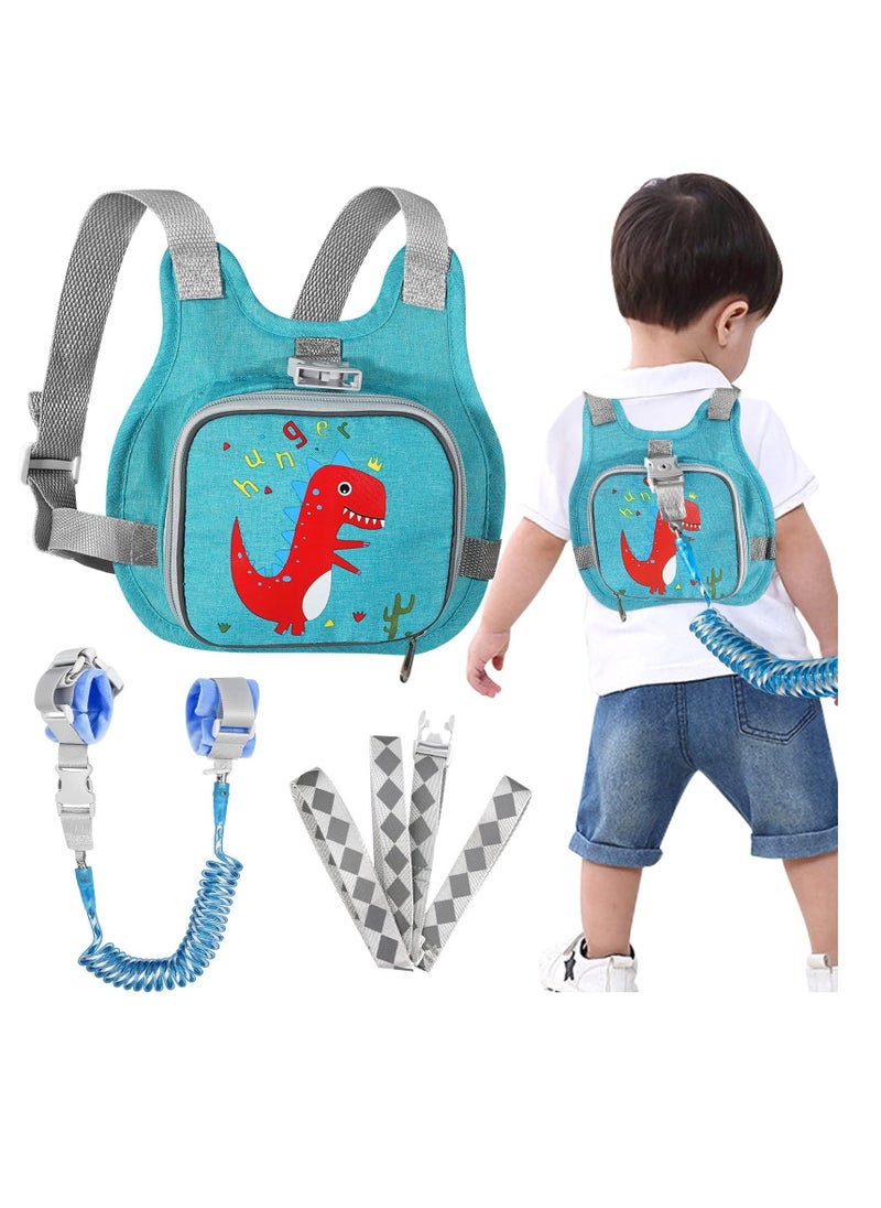 Toddler Harness Leashes & Anti Lost Wrist Link, Anti-Lost Holder Bracelet Strap Tether, Walking Wristband Safety Backpack for Toddlers, for Kids Girls Outdoor Activity Keep Kid Close(Dinosaur)