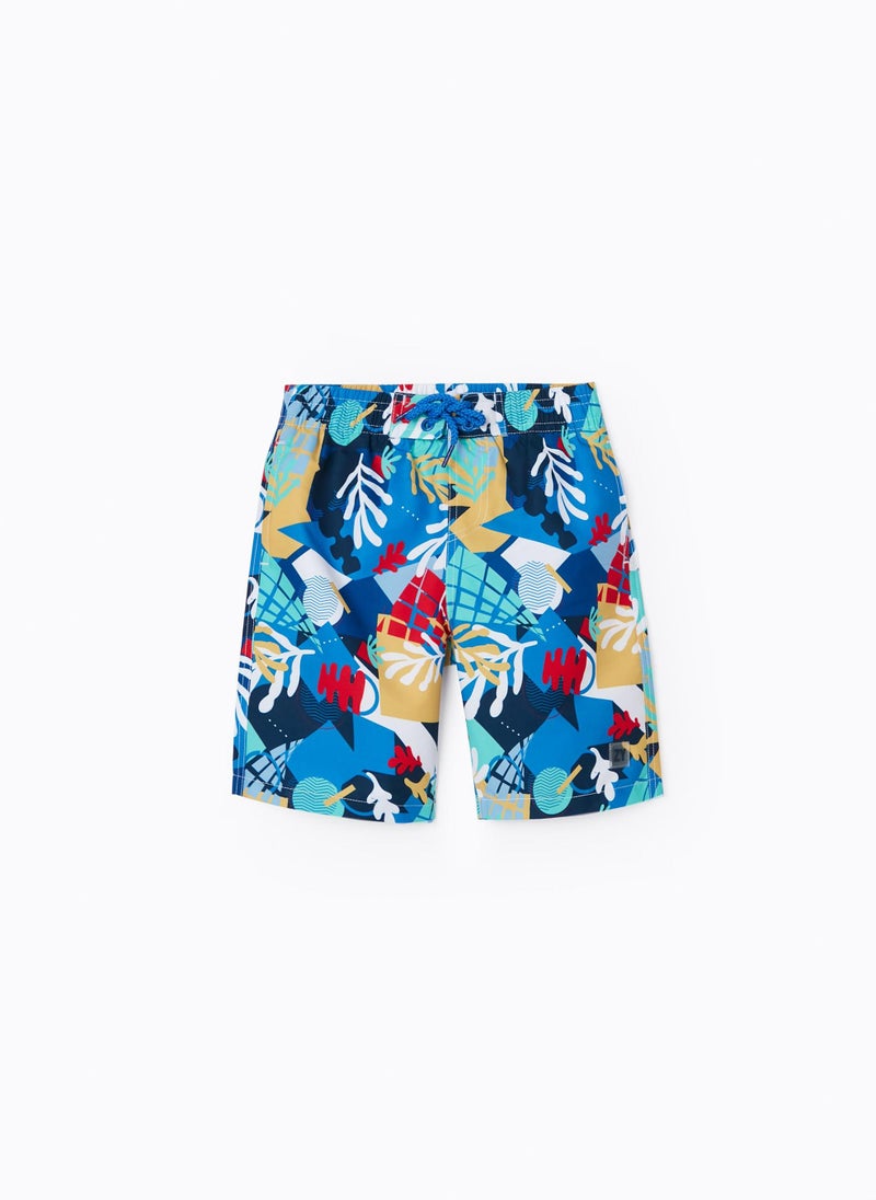Swim Shorts UPF 80 for Boys 'Seaweed', Multicoloured