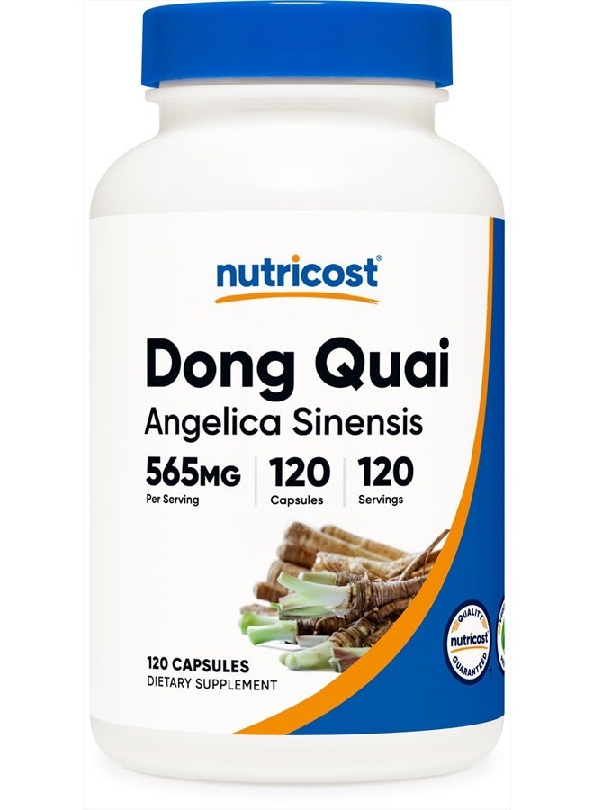 Dong Quai 565mg, 120 Capsules - Gluten Free, Non-GMO, Vegetarian Capsules - Angelica Sinensis