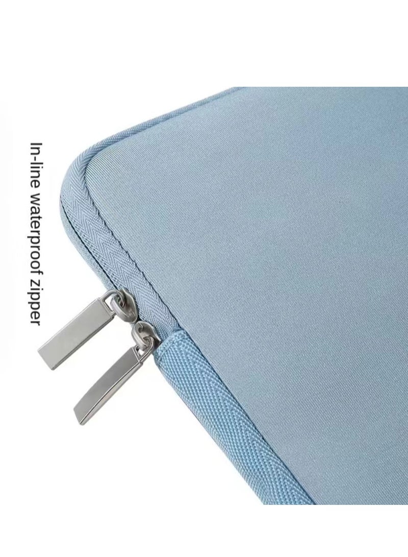 Laptop bag, waterproof, wear-resistant, anti-fall, suitable for macbook iPAD, Huawei and other 14-inch 37.5cm×2cm×27cm (length×width×height) neoprene bag with small box, blue