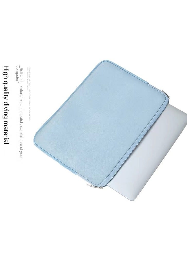 Laptop bag, waterproof, wear-resistant, anti-fall, suitable for macbook iPAD, Huawei and other 14-inch 37.5cm×2cm×27cm (length×width×height) neoprene bag with small box, blue