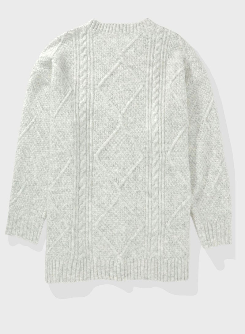 Crew Neck Knitted Sweater