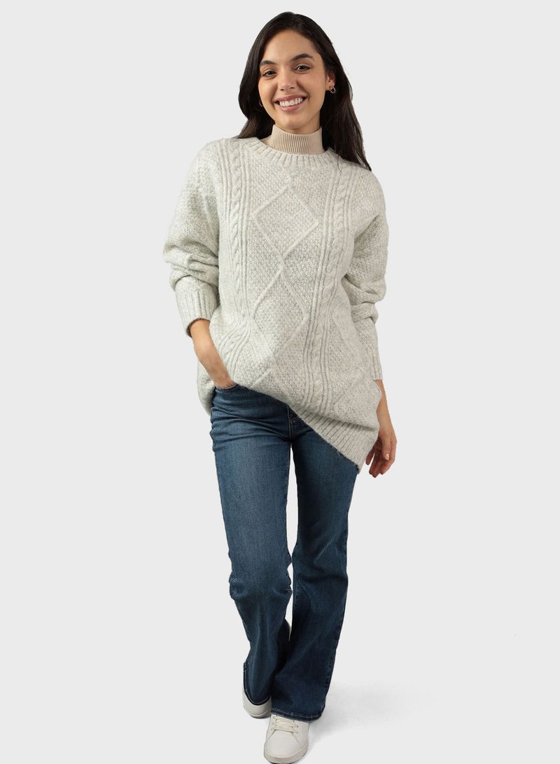 Crew Neck Knitted Sweater