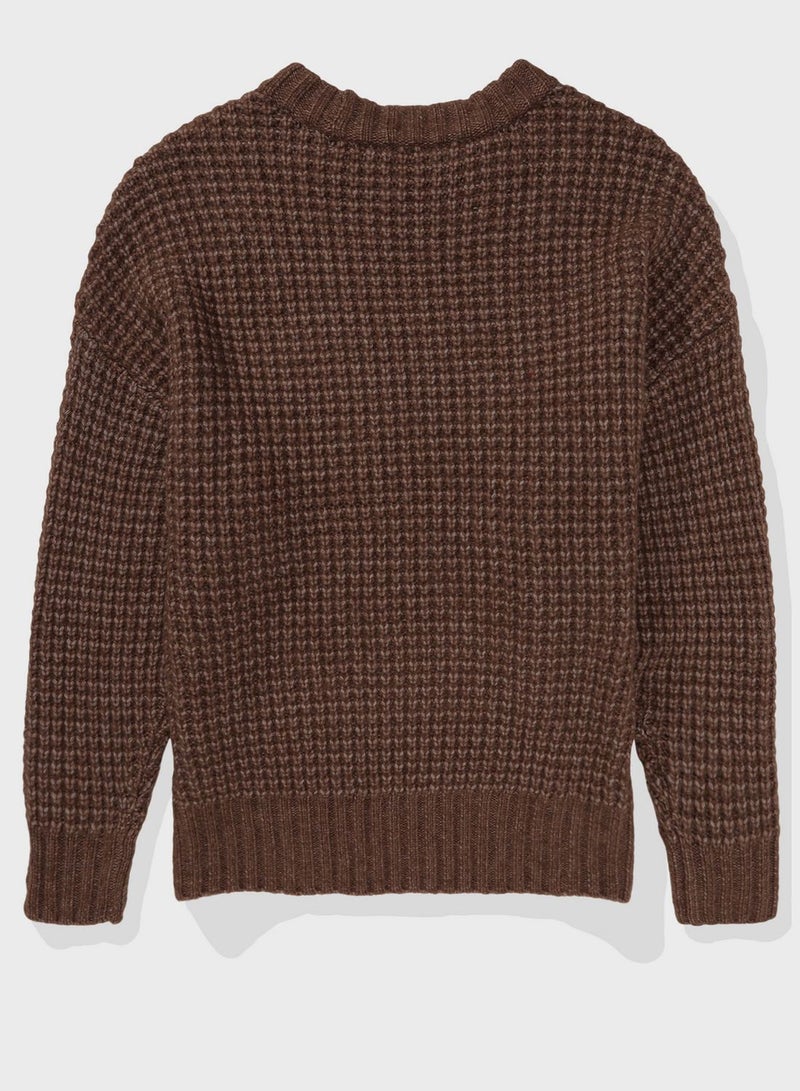 Crew Neck Knitted Sweater