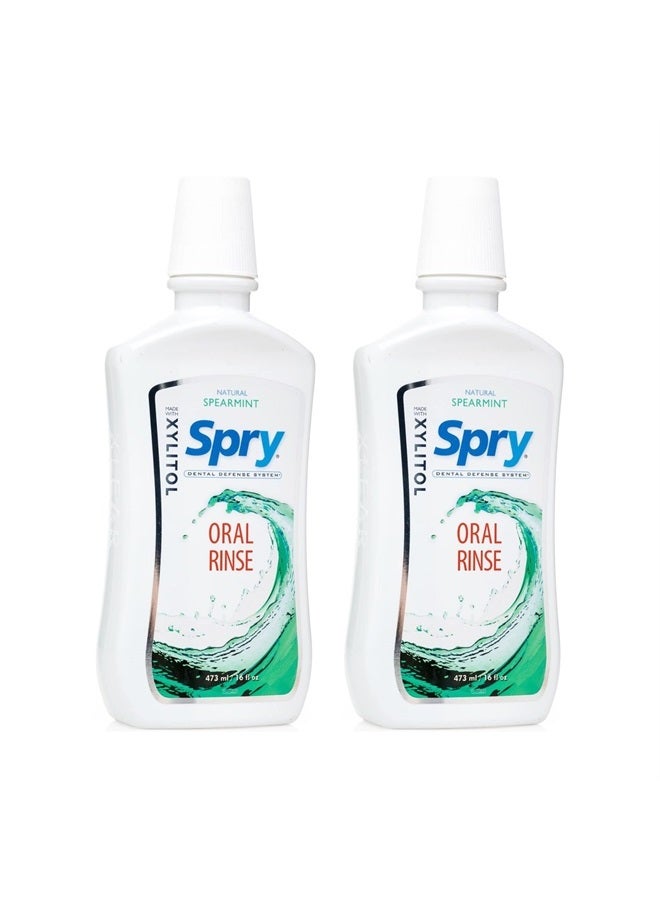 Xylitol Oral Rinse, Spearmint - 16 fl oz (Pack of 2)