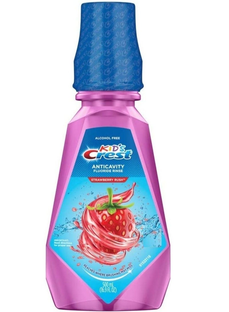 Crest Rinse Anti Cavity Fluoride Strawberry 500ml