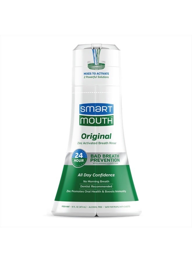 Original Activated Mouthwash - Adult Mouthwash for Fresh Breath - Oral Rinse for 24-Hour Bad Breath Relief with Twice Daily Use - Fresh Mint Flavor, 16 fl oz