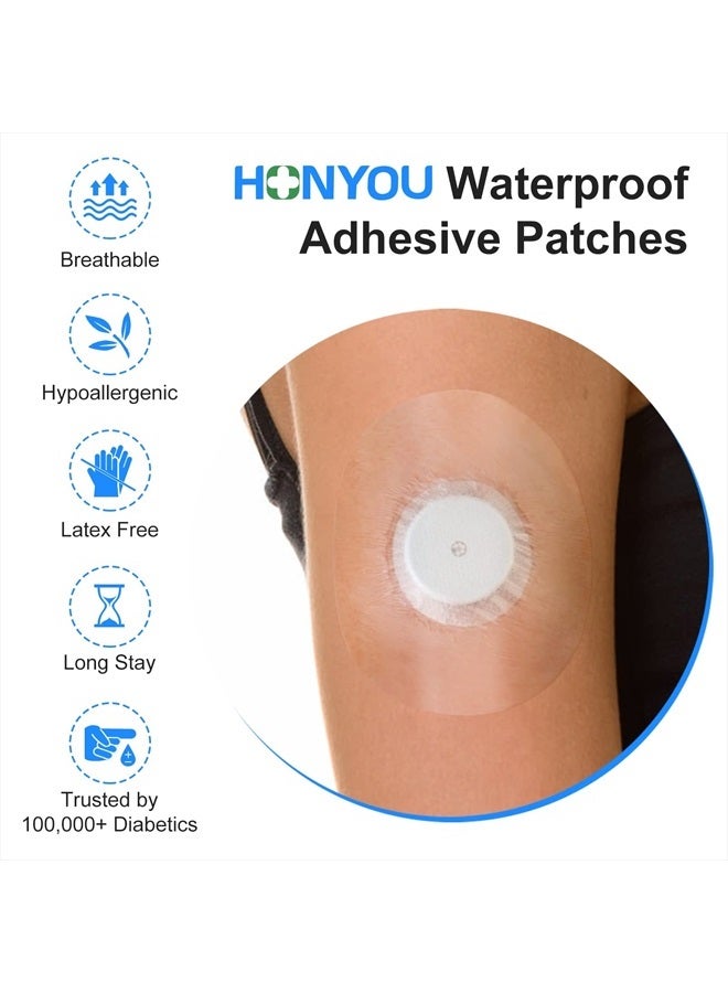 60Pack Libre Sensor Covers Latex-Free Medical Adhesive Patches for Libre 2/3 Precut CGM Tape with No Glue On The Center Waterproof and Strong Stick for Long Stay