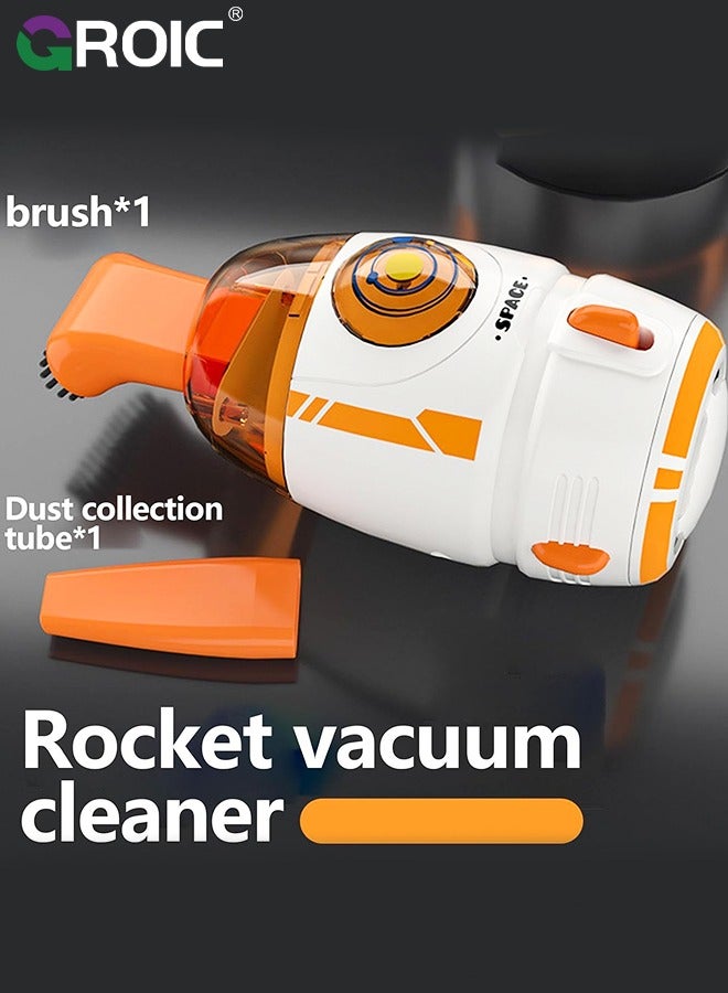 Handheld Vacuum Cleaner, Cartoon Rocket Vacuum Cleaner, Multifunctional Desktop Cleaning Also For Removing Debris, Paper Clutter And Animal Hair