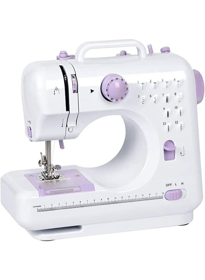 Electric Sewing Machine Portable household machine Multifunctional Crafting and Adjustable Speed Overlock 12 Stitches Patterns for Children Parents Beginners Amateurs Lightweight